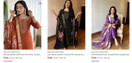 Image of BALAAD CREATION Women's Ethnic Sets starting at ₹250