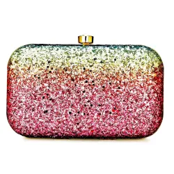 TOOBA Womens Handicraft Hand Embroidered Box Clutch Bag Purse For Bridal