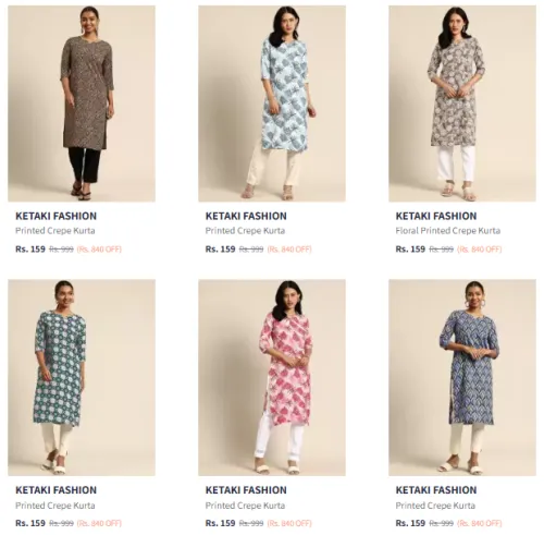Image of Women's Kurta @ Flat ₹159