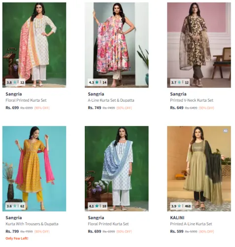 Image of Women's Kurta Sets @ Flat 90% Discount