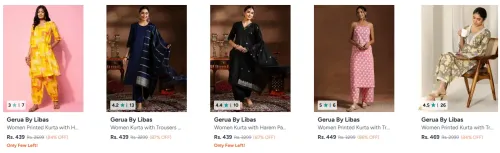 Image of Gerua By Libas Women's Kurta Sets At minimum 80% Discount