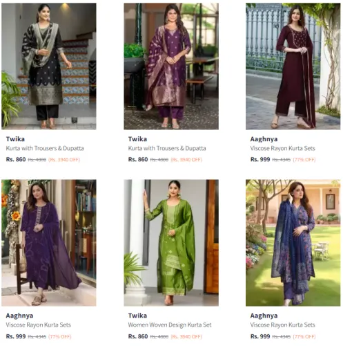 Image of Women's Kurta Sets @ Under ₹999