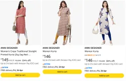 Womens Kurta Upto 94% Discount | Starting @ ₹145