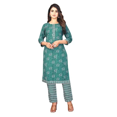 Image of Women's Kurtas & Kurtis Cotton Printed Floral Kurta and Pant Set