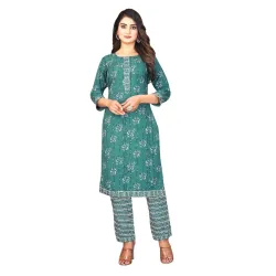 Womens Kurtas & Kurtis Cotton Printed Floral Kurta and Pant Set