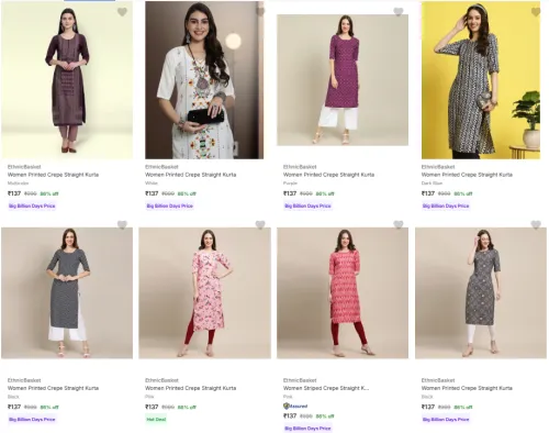 Image of Women's Kurtas @ Flat ₹137