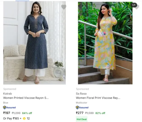 Image of Women's Kurtas @ Minimum 80% Discount