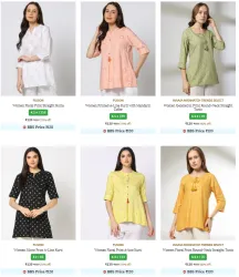WOMENS Kurtis & Tunics starting @ ₹120