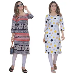 Womens Multicolor Trendy Execlusive Crepe Kurta