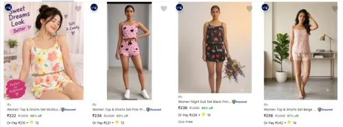 Image of Women's Night Suits at minimum 80% Discount