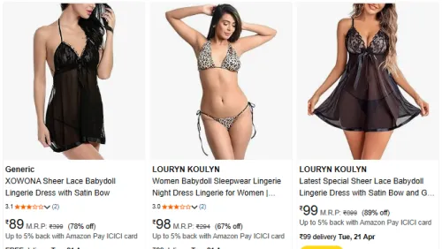 Image of Women's Nightwear Sets Starting @ ₹89 