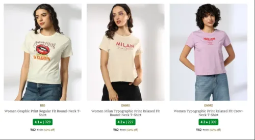 Image of Women's Oversized T-Shirts starting at ₹82