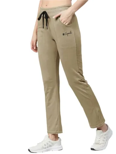 Image of Women's Premium Cotton Solid Track Pant with Elastic Waistband