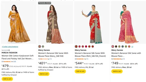 Image of Women's Saree Upto 91% Discount