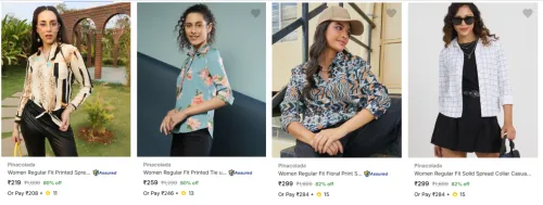 Image of Women's Shirts upto 82% Discount