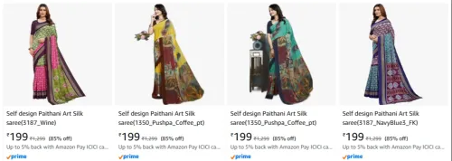 Image of Women's Silk Sarees Starting at ₹199