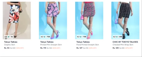 Image of Women's Skirts at minimum 83% Discount