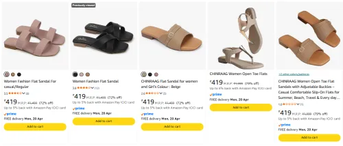 Image of Womens slippers upto 72% discount 