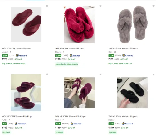 Image of Women's Slippers @ Up to 85% Discount | Starting ₹129