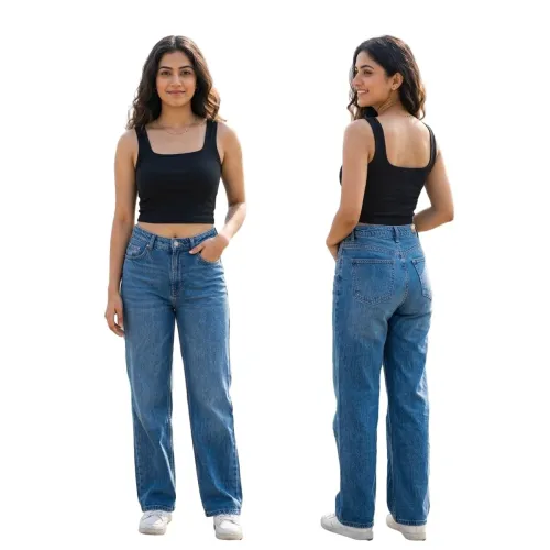 Image of Women’s Square Neck Ribbed Knit Crop Tank Top