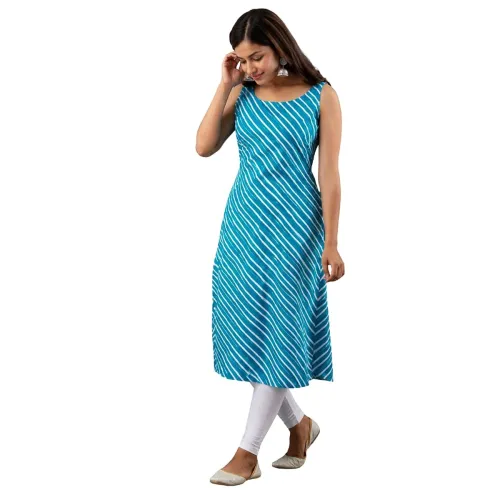 Image of Women's Straight Fit Printed Crepe Kurta