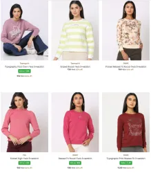 WOMENS Sweatshirts &Hoodies starting @ ₹50