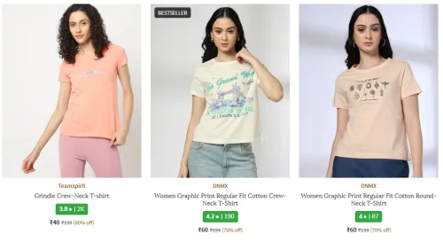 Image of Women's T-shirts @ Starting ₹40