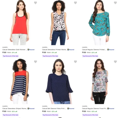 Image of Women's Tops @ Flat ₹169