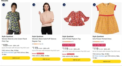 Image of Womens tops starting @ 179 at minimum 69% Discount
