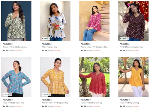Image of Women's Tops @ Starting ₹96