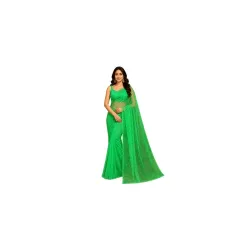 Womens Trendy Net Saree with Blouse Material I Available in 15 Colours