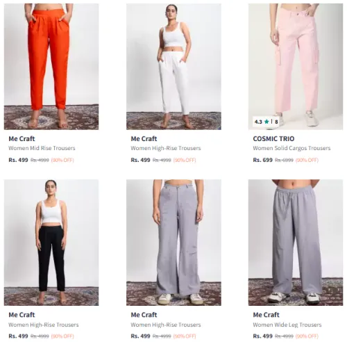 Image of Women's Trouser @ Up to 90% Discount
