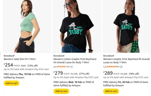 Image of Womens Tshirt upto 70% off 