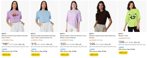 Image of Womens Tshirt upto 90% discount 
