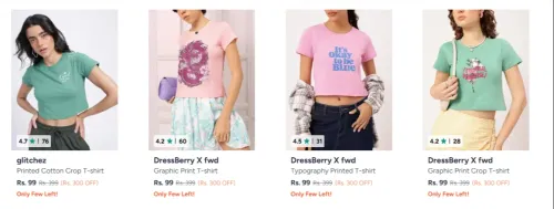 Image of Women's T-Shirts starting at ₹99