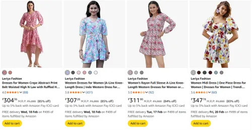 Image of Womens western dresses at 85% off