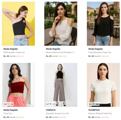 Image of Women's Western Wear Starting @ ₹99 Upto 90% Discount