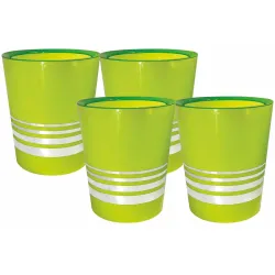 Wonder Homeware 4-Piece Green Open Dustbin Set