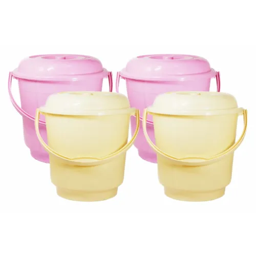 Image of Wonder Homeware 5 Liter Plastic Bucket with Lid (Pack of 4)