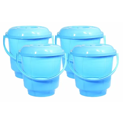 Image of Wonder Homeware 5 Liter Plain LT Heavy Quality Plastic Bucket 4Pc