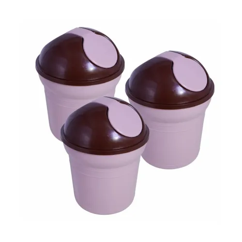 Image of Wonder Homeware Euro Desk & Car Dustbin Set, 2L (Pink, 3 Pc)