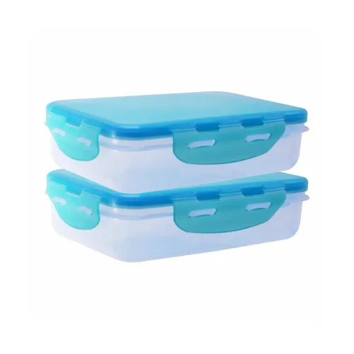 Image of Wonder Plastic Prime Klick N Seal 401 Air Tight Container, Set of 2, 600 ml, Green Color, Made in India, KBS00475