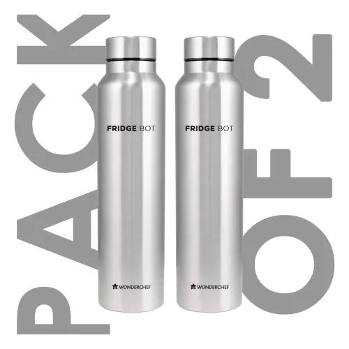 Image of Wonderchef Stainless Steel Fridge-bot 1000 ml Each I Pack of 2