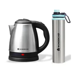 Wonderchef Acura Stainless-Steel Kettle 1.5L and Sippy Bottle Combo
