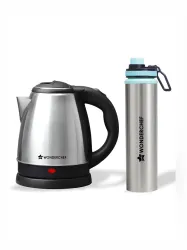 Wonderchef Acura Stainless-Steel Kettle- 1.5 L with Sippy Bottle -750ml Gift