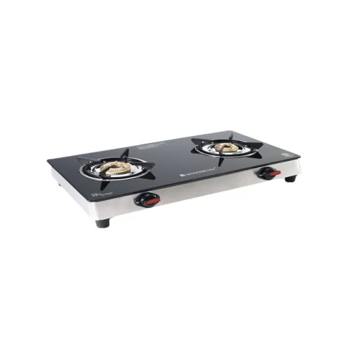Image of Wonderchef Black Glass 2 Burner Automatic Gas Stove