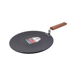 Wonderchef Ebony Aluminium Hard Anodised Roti Tawa 28cm for Kitchen, Non-Toxic, Chemical & PFOA Free, Low-Oil Cooking, W
