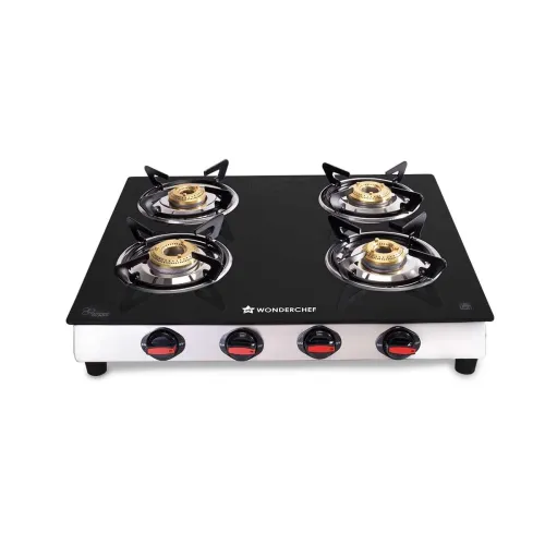 Image of Wonderchef Galaxy 4 Burner Cooktop 2 Medium 2 Small Wide Spaced Burners |