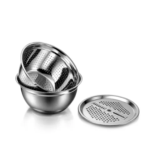 Image of Wonderchef Modena Stainless-Steel Bowl with Strainer, Grater