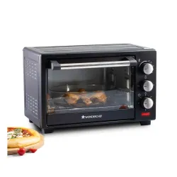 Wonderchef Oven Toaster Griller (OTG) - 19 litres, Black - with Auto-Shut Off, Heat-Resistant Tempered Glass, Multi-Stage Heat Selection | Bake, Grill, Roast | Easy clean